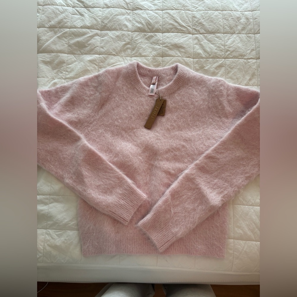 SKIMS Pink Brushed Alpaca Sweater